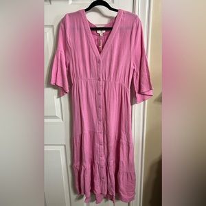 NEW Button Front MIDI Dress